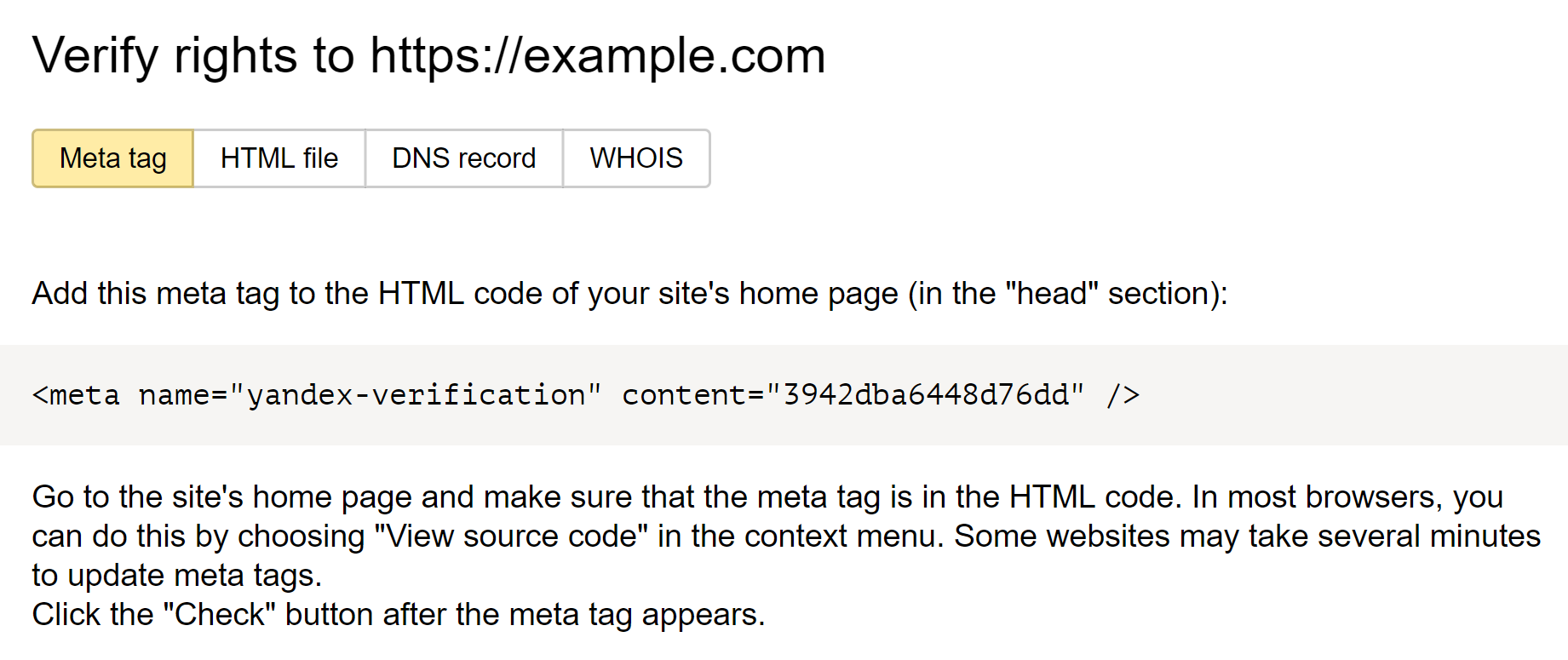 Yandex Webmaster